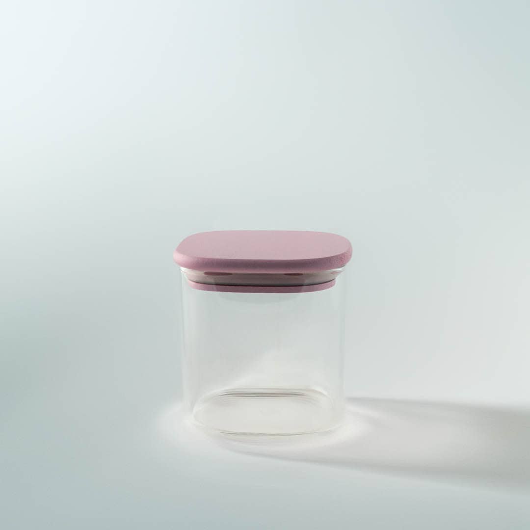 Neliölasipurkki bambukannella 850 ml